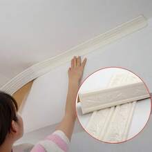 1 rouleau de 2,3 m/90,6 pouces de ruban de bordure à motif, moulure de couronne, cadre de papier peint pour la maison, bandes décoratives pour les coins de plafond et de salon, garniture de plinthe