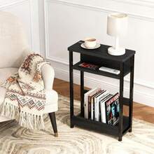 Techigher Narrow Side Table, 3-Tier End Table With Storage Shelf, Thin Sofa Side Table For Narrow And Small Spaces, Bedside Table Nightstand For Living Room - Black - View 8