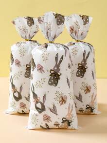 100个复活节兔子礼品袋，兔子胡萝卜图案糖果袋，复活节彩蛋寻宝游戏礼品包装袋，糖果饼干食品包装袋，复活节派对回礼袋，复活节派对装饰，复活节快乐装饰，复活节彩蛋寻宝游戏派对用品，复活节派对用品，复活节兔子装饰，春季装饰，派对回礼，礼品包装袋 - 彩色 - 查看 1