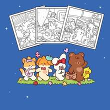 48 Pages 240gsm Plush Doll Cute & Cozy Coloring Book: Adorable Animal Firefighters (Firetruck, Hydrant And Night City Background) - Ideal For Adult Relaxation & Creative Art, Suitable For Stationery, School Supplies, Great Gift For Girls, Valentine's Day, New Year - Fuzzy Workies - View 10