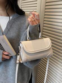 Elegant Crossbody Bag For Women, Vintage Handbag, Versatile Shoulder/Underarm/Top Handle Small Square Bag - Beige - View 6