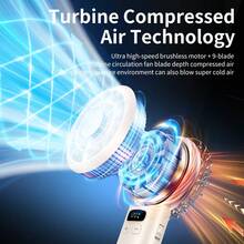 Quạt cầm tay Hurricane Icy, 120 chế độ, hoạt động êm ái và mạnh mẽ, quạt mini di động USB. - trắng - Xem 3