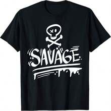 Graffiti T-Shirt With Wild Skull Print - 黑色 - 查看 6