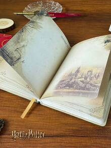 Harry Potter 1 Sổ tay sáng tạo cổ điển, Sổ nhật ký công việc hàng ngày có mật mã bảo vệ bản đồ Lâu đài , Sổ tay nghệ thuật retro tinh tế đa chức năng dùng cho văn phòng, lập kế hoạch, quà tặng sinh nhật, quà tặng tốt nghiệp cho thanh thiếu niên hâm mộ  [Được cấp phép chính thức] - Nhiều màu - Xem 6