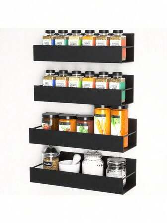 Magnetic Spice Rack, Refrigerator Magnetic Storage Rack, Spice Jar Organizer, Refrigerator Condiment Organizer, Kitchen Storage Rack