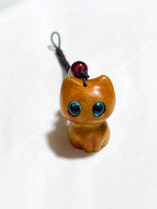 猫形幸运饰品，手工檀香木钥匙扣，猫形钥匙圈，木质汽车钥匙扣，包包挂件，钥匙链，汽车钥匙扣，手机挂绳，手工编织手机链，幸运钱包挂件，送给朋友、家人、派对礼品、活动纪念品、蘑菇爱好者和圣诞节的绝佳礼物 - 彩色 - 查看 13