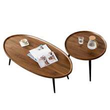 Techigher 2 PCS Small Coffee Table Set, Nesting Coffee Table Set Of 2, Wood Center Table, Mid Century Modern Coffee Tables For Living Room, Small Spaces - Light Walnut Color - View 3