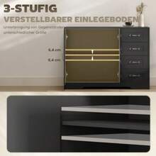 Sideboard, Chest Of Drawers, Modern Style, 4 Drawers, 1 Cabinet, 105 X 40 X 76 Cm, Black. Home Delivery Available. - Black - View 5