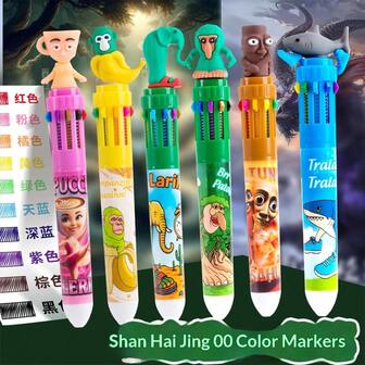 10pcs New 10-Color Ballpoint Pen - Creative Retractable Multi-Color Pen, Colored Pen, Multi-Hue Pen | Perfect For Back-To-School & Office Supplies