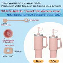 6 件/3 件硅胶防溢盖套装，带圆形防溢盖和矩形盖、吸管盖，适用于 30 盎司/40 盎司杯子，防漏密封配件，节日派对礼物，学校用品 - 彩色 - 查看 7
