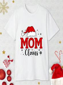 Family Santa Claus Christmas T-Shirt Matching Family T-Shirt Set For Christmas Mom Dad Uncle Aunt Grandad Grandma T-Shirt Top - 白色 - 查看 1