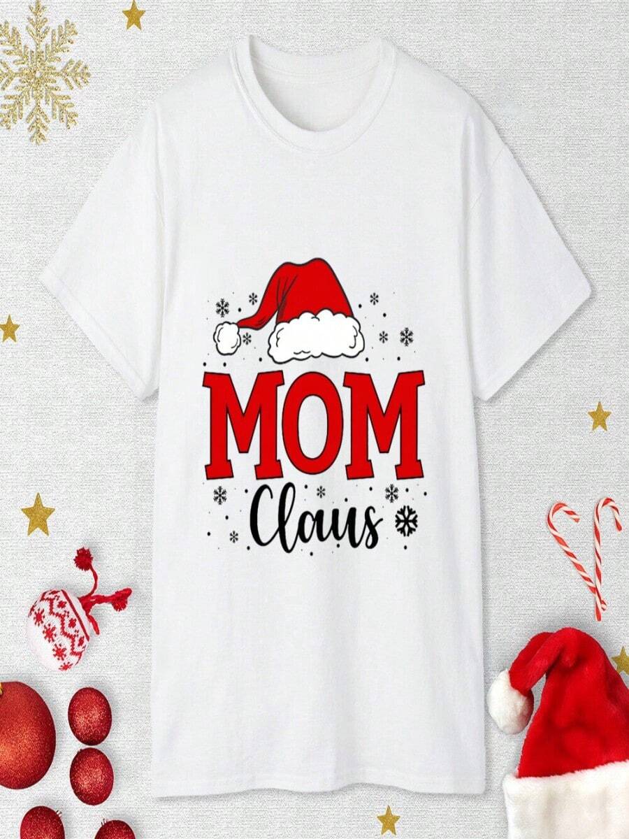 Family Santa Claus Christmas T-Shirt Matching Family T-Shirt Set For Christmas Mom Dad Uncle Aunt Grandad Grandma T-Shirt Top - 白色 - 查看 1