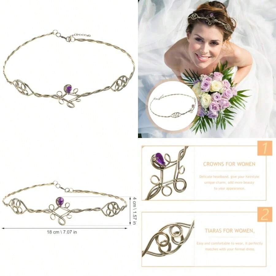 BESTYASH Diadema De Metal Tiaras Boda Halloween Cumpleaños Diamantes De Imitacion Accesorios Para El Cabello De Novia Para Mujeres Diademas De Fiesta Diadema Tocado Corona Para La FrenteConveniente y duradero,Los favoritos de los niños - Multicolor - Ver 1