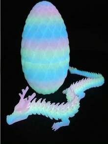 مجموعة غامضة: نموذج تنين قوس يضيء في الظلام - تقنية الطباعة ثلاثية الأبعاد، تصميم تنين مدمج، مناسب لديكور المنزل، هدايا رأس السنة، إلخ. (تنين واحد بدون شوارب) - متعدد الألوان - مشاهدة 7