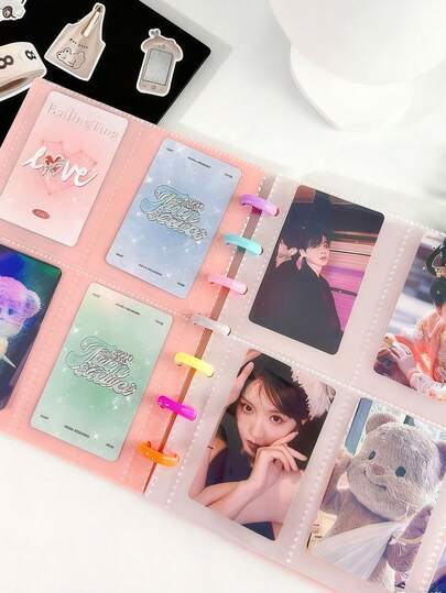 3 piezas Álbum de colección de tarjetas multifuncional, portador de tarjetas, carpeta de hojas sueltas de unicolor con múltiples bolsillos, billetera de tarjetas, cubierta de libro de recortes duradera, almacenamiento de fotos, organizador de tarjetas pequeño, libro de tarjetas de negocios, útiles escolares, adecuado para el Día de San Valentín, cumpleaños, regalos de regreso a clases