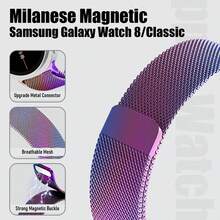 适用于三星 Galaxy Watch 8 40mm/44mm 和 Watch 8 Classic 46mm 的金属表带，柔软不锈钢网状表带，磁吸式表扣设计，男女通用，适用于 Galaxy Watch 8/8 Classic 2025 - Galaxy watch 8/8 Classic - 查看 5
