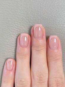 24pcs French Pink Nails Press On Simple Press On Nails Short False Nails Square Shape Fake Nails Manicure Set Includes 1sheet Adhesive Tabs & 1pc Mini File Perfect For Everyday Wvear - Multicolor - View 1