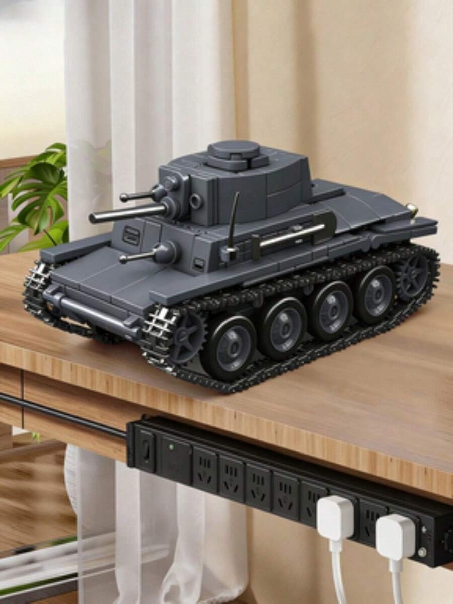414pcs German 38T-A Light Tank, WWII Tank Building Toy Set, Collectible Tank Model Kit, Suitable As Desktop Decor For Home/Office, For Ages 14+ Teens And Adults Military Model Toy Birthday/New Year Gift - Multicolor - View 1
