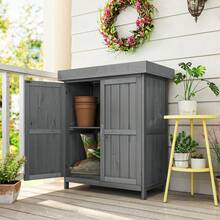 Outdoor Storage Box, Cabinet, And Shelf - 灰色 - 查看 3
