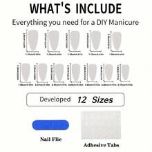 24 PCs Dolphin 3D Wearable Nails Removable Reusable Nail Stickers Special-Interest Design 3D Dolphin Glitter Nails Daily Commute Dating Party Photo Accessories European And American Style Girlfriend Valentine's Day Birthday Gift - 藍色 - 查看 6