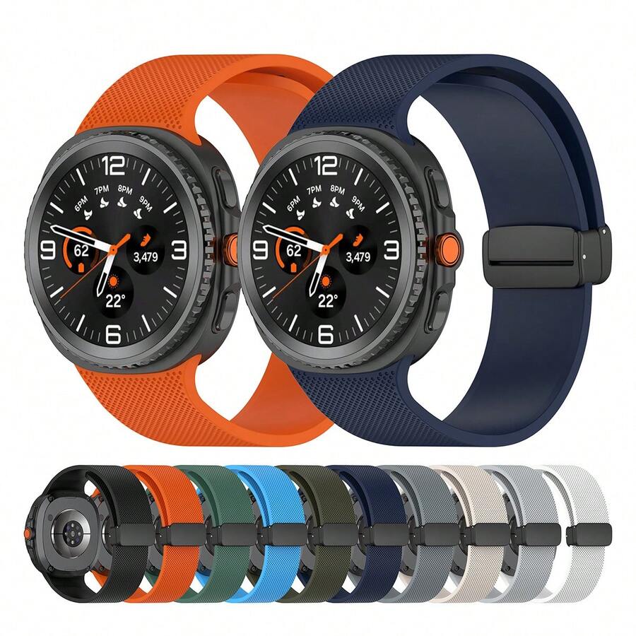 1PC Magnetic Breathable Soft Sport Silicone Watch Strap Compatible With Samsung Galaxy Watch 8 Classic 40mm 44mm 46mm