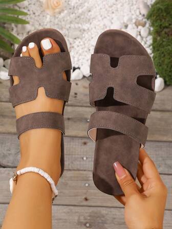 Damen modische einfarbige offene Zehensandalen, geeignet für Sommer, Frühling, Frühlingsferien/Ostern, Lässig, Strand, Muttertagsgeschenk