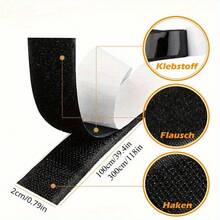 Double-Sided Adhesive Tape, Reusable Hook And Loop Tape For Window Fixing, Photo Frames, Mosquito Nets, Carpets, Cars, Strong Adhesive - White - View 3