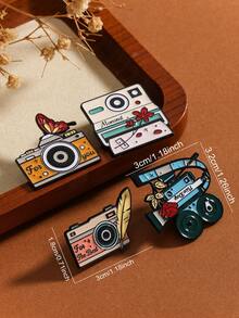 4pcs/Set Retro Style Inspirational Quote Brooch Pins, Fashion Accessory For Photo Shooting, Backpack Decor, Suitable For All Seasons, Parties, Gifts, Work Wear - Multicolor - View 7