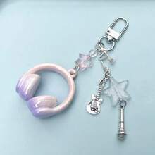 2pcs/Set Y2K Style, Music-Themed, Metallic Finish, Headphone Design, Multi-Functional Phone Strap, Keychain, Backpack Charm, Phone Pendant, Suitable For Daily Matching, Can Be Given As Holiday Gifts To Family, Friends, Lovers, Classmates Or As Friendship Gifts. - Multicolor - View 11