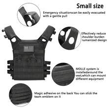 Petit gilet de chasse multifonctionnel JPC, gilet d'entraînement léger avec patch du drapeau américain, gilet de transport extensible - Multicolore - Voir 6
