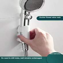 2 piezas/Soporte ajustable para cabezal de ducha con ventosa de silicona - Estante montado en la pared para accesorios universales de baño, accesorios de baño, herramientas de baño - Blanco - Ver 9