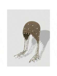 1pc Women's Handmade Crochet Hollow Out Beanie Hat, Lightweight Knitted Tassel Decor Cap, Fashion Headwear For Summer Sun Protection, Boho Style, Suitable For Mother And Daughter, Women Vacation, Halloween - Nhiều màu - Xem 12