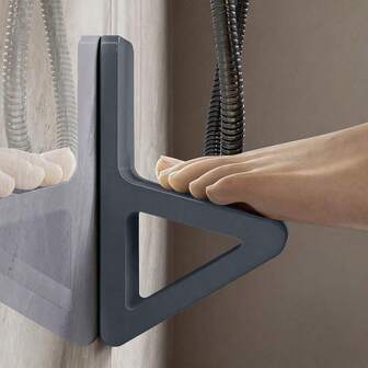 1 st fotstöd för badrumsdusch, väggmonterat återanvändbart badrumstillbehör, lämplig för gravida kvinnor och ryggsmärtlindring, halkfri design för alla årstider