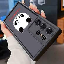 1pc Angry Panda Scar Pattern Shockproof Phone Case, Thick Anti-Slip Protective Cover Compatible With IPhone, Honor, Redmi, Galaxy, - Black - View 4