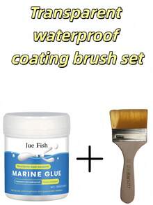 一包两瓶高性能防水密封胶，透明防水涂层，适用于外墙、浴室、淋浴房、屋顶、修补屋顶裂缝、厨房、花园。乳胶透明防水胶，隐形密封胶，快速填充透明防水胶，适用于建筑工地和家庭使用，防水密封胶（300克带刷），无需破坏瓷砖即可修补浴室和厨房外墙漏水。 - 彩色 - 查看 18