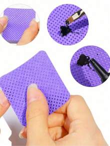 1000/200/100pcs Lint-Free Nail Wipes, Nail Polish Remover Pads, Soft Non-Woven Acetone Nail Polish Remover Pads For Nail Preparation And Gel Nail Polish Remover, Lint-Free Nail Glue Wipes, Lash Extension Wipes, Waterless Nail Supplies - Mauve Purple - View 2