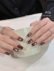 LYTTOA 10毫升栗棕色猫咪磁性凝胶指甲油半永久焦糖巧克力棕色玻璃珠猫眼凝胶4色套装美甲沙龙1件/10件