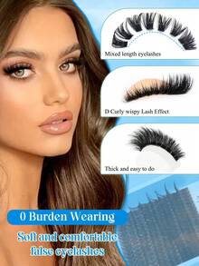 CMAYOME 320 قطعة رموش صناعية تأثير مكياج عيون ثلاثية الأبعاد، طقم إطالة الرموش بأنماط مختلطة مع لاصق وختم، ملقاط وفرش للمبتدئين، مجموعة رموش كثيفة وفاخرة مع غراء الإطالة، أعواد مسكرة، مشبك رموش، مكياج جمالي لتكبير العيون، خليط واقعي من رموش DIY للاستخدام اليومي/الثقيل/الخفيف/المسرح - متعدد الألوان - مشاهدة 10