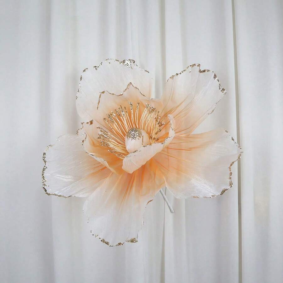 Gran flor de durazno artificial brillante y realista, decoración floral para bodas, jardines, fiestas. - Naranja - Ver 1
