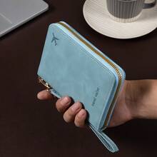 RFID Shielded Passport Holder And ID Card Wallet Strap Wristband-Lockable Zipper Closure, Detachable Anti-Theft RFID Anti-Counterfeiting File Bag, Multifunctional Synthetic Leather Travel Storage Bag, Suitable For Passport, Cash And ID Card (No Power Required) - Xám - Xem 2