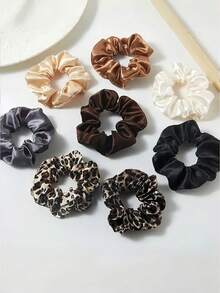 10/8/2pcs Shiny Satin Large Scrunchie, French Elegant Hair Ties Accessories Hair Accessories, For Women, Fall, Travel, Hair Tools, Accessories Women, Hair Stuff,Curly Hair,Scrunchies,Scrunchie,Scrunchies Hair,Curly Hair Accessories,Gifts,Travel,Gifts For Women,Hair Stuff,Stocking Stuffers,Stocking Stuffers ,Scrunchy - Multicolor - View 7
