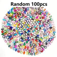 Set de 50/100 de mărgele de sticlă fațetate multicolore, mărgele în stil european cu gaură mare pentru brățări DIY, pandantive lucioase pentru confecționarea bijuteriilor, cadouri de sărbători - Multicolor - Vizualizare 14