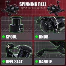 鱼竿渔线轮套装，伸缩式玻璃纤维鱼竿搭配纺车轮，含鱼线、鱼饵和收纳袋，适用于淡水和海水垂钓，2.1米/2.3米 - 黑色 - 查看 8