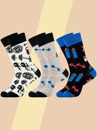 3คู่ ถุงเท้าตลกยกน้ำหนักสำหรับผู้ชาย ของขวัญสุดเท่สำหรับคนรักยิม ของขวัญยิมสำหรับผู้ชาย เพาะกายยกน้ำหนัก ฟิตเนสออกกำลังกาย ของขวัญสำหรับนักเพาะกาย นักยกน้ำหนัก ในวันคริสต์มาส วันเกิด สำหรับใส่ทุกวัน