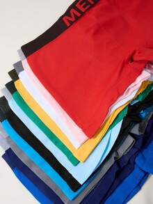 3pcs/Pack Random Color Breathable Boxer Briefs For Teenage Boys, Seamless Soft Stretchy Basic Trunks - Multicolor - View 7