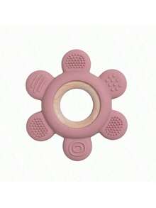 1个婴儿硅胶木环牙胶，适合婴幼儿磨牙，小熊和花朵造型，多种颜色可选，柔软舒适，婴儿用品 - 彩色 - 查看 23