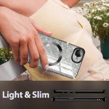 1片黑色渐变水钻纸电镀磁性自粘镜头保护膜，超薄TPU硅胶软镀金亮面纸二合一奢华闪光透明后盖，不泛黄，不留指纹，全覆盖，兼容苹果17Pro/17ProMax/Air/17/16Pro/16ProMax/16Plus/16/15Pro/15ProMax/15Plus/15/14Pro/14ProMax/14Plus/14/13Pro/13ProMax/13/12Pro/12ProMax/12/11ProMax/11 - 黑色 - 查看 7