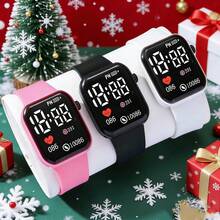 1pc Women's Fashionable & Cute LED Electronic Watch With Date & Time Display, Suitable For Daily Life And Christmas/Holiday Gift - Multicolor - View 1