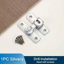 1 cái Khóa cửa chống trộm chịu lực cao, khóa chốt an toàn cấp thương mại/dân dụng với chốt trượt điều chỉnh (90°/180°), chốt chống cạy, ốc vít, vận hành bằng tay, cấu trúc chắc chắn được gia cố, thích hợp cho phòng tắm - Nhiều màu - Xem 5