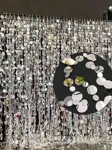 20 chiếc rèm trang trí đính kim sa màu bạc - Dây kim sa treo, thích hợp cho đám cưới, lễ đính hôn, tiệc sinh nhật, ngày Valentine, lễ tốt nghiệp - Không cần điện. - Nhiều màu - Xem 3